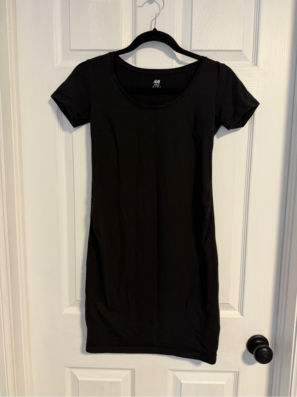 H&M MAMA Black Scoop Neck Maternity Dress